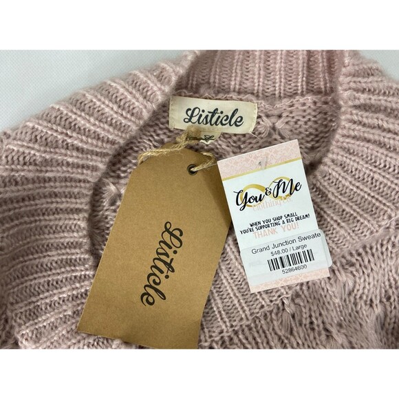 Listicle Women Large Knit Sweater Purple Shades Casual Mid Weight NWT - Picture 6 of 9